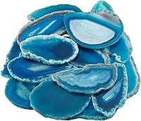 Vista 5 de rockcloud 10 piezas de ágata con luz de mesa, piedras de geoda de cristales curativos, decoración irregular del hogar, fabricación de joyas