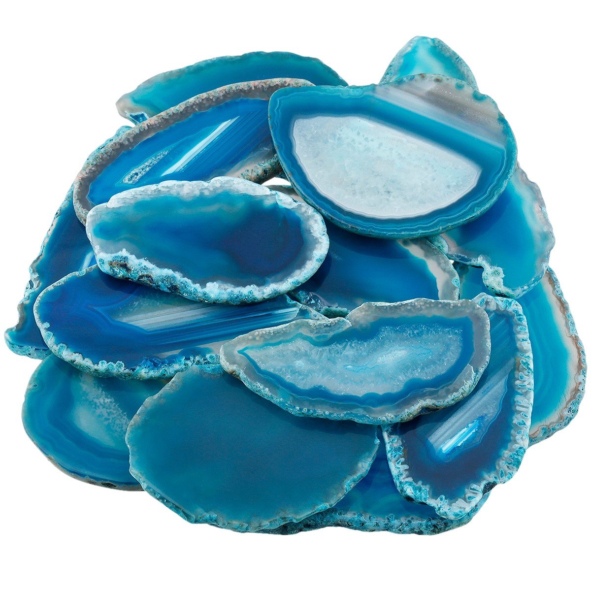 Rockcloud 10 pcs Agate Light Table tranches, cristaux de guérison pierres Géode, irrégulière Décoration Bijoux