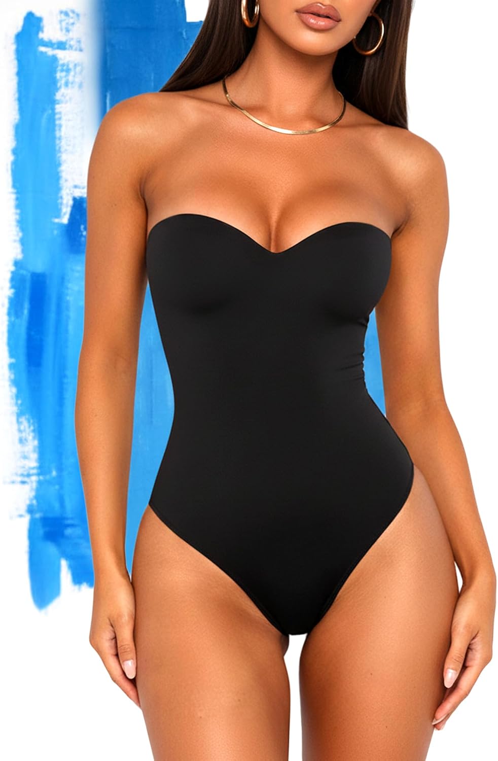 OZICERD Women Sexy Sweetheart Neck Cami Bodysuit Built in Bra Sleeveless Spaghetti Strap Tank Tops Body Suit Going out