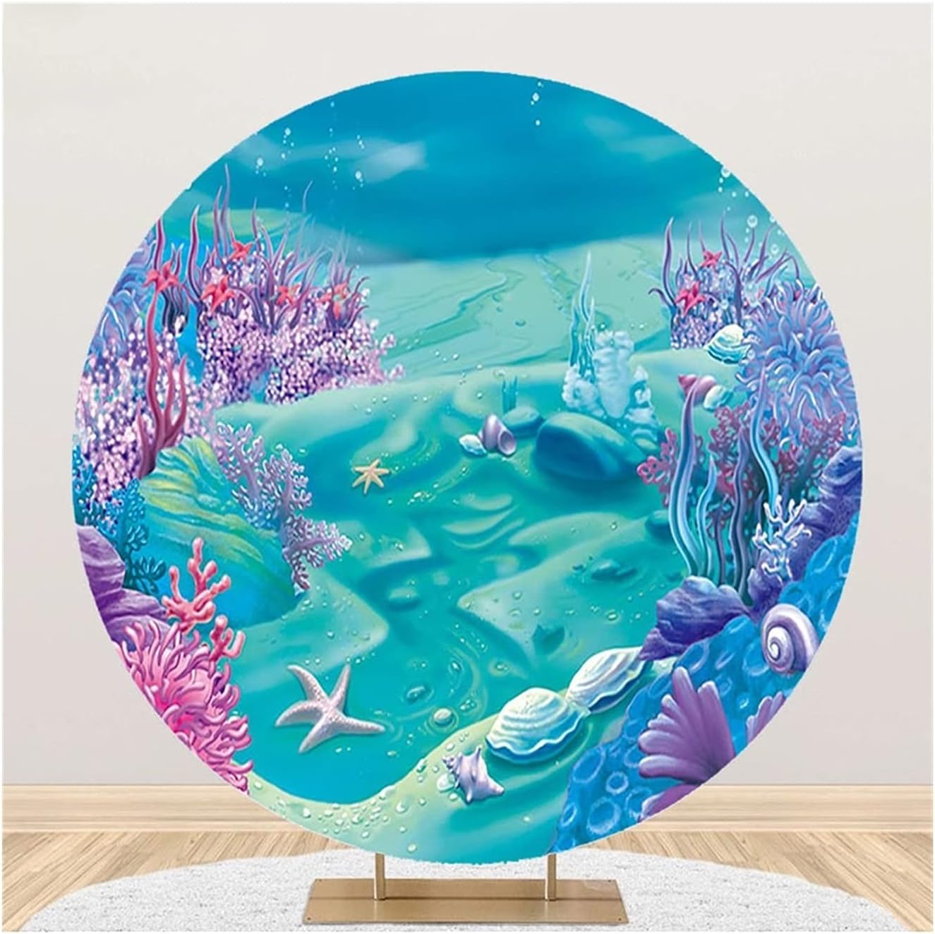 94 以上節約 海の背景のマーメイドプリンセス女の子の誕生日パーティーベビーシャワーの背景フォトコールラウンドサークルカバーファブリック Color 3 Size Mm Polyester 210x210cm Www Rubberdev Gov Lk