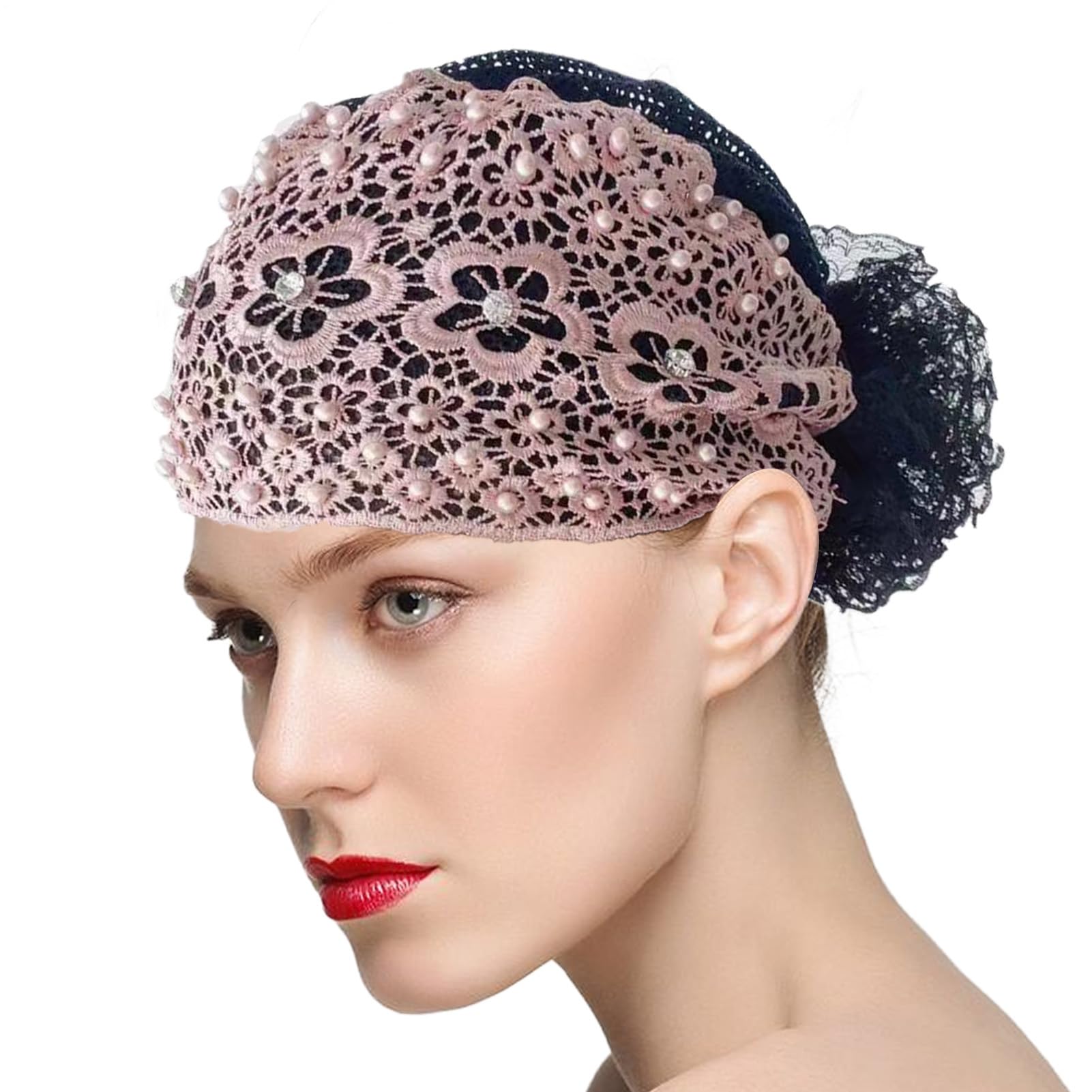 Fascia in pizzo, fasce in pizzo per le donne |Fascia floreale in perline