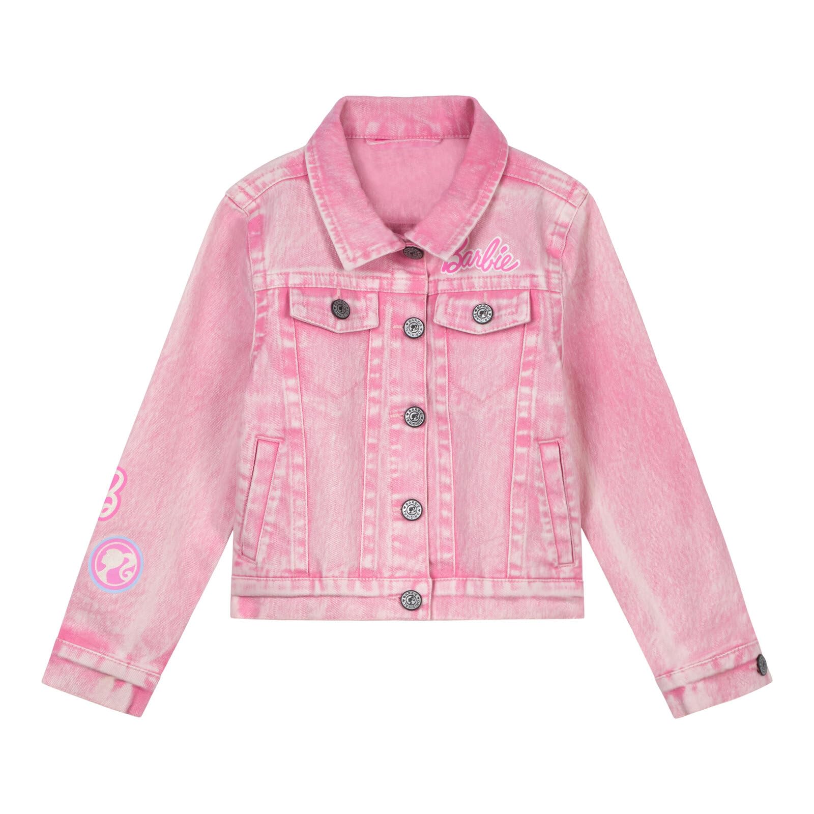 Barbie Girls Pink Denim Jacket Little Kid to Big Kid Sizes (4-14-16)