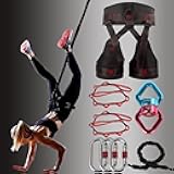 DASKING Natural Latex Resistance Bands Set - 3-Level for Suspension Trainer for Home Gym, Yoga & Recovery (Adjustable Harness, Exercise Guide)