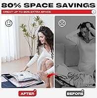 Vista 7 de Travel Vacuum Storage Bags with Rechargeable USB Pump, 9 Pack Carry-On Size Compression Packing Bags for Luggage and Suitcase, Space Saver for