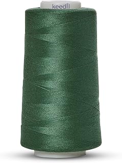 Keedil® All Purpose 2-Ply 40 Weight Polyester 3000 Yard Serger Thread for Sewing, Crafts, Upholstery, & More - Hunter Green (3000 Yards, 1 Spool)