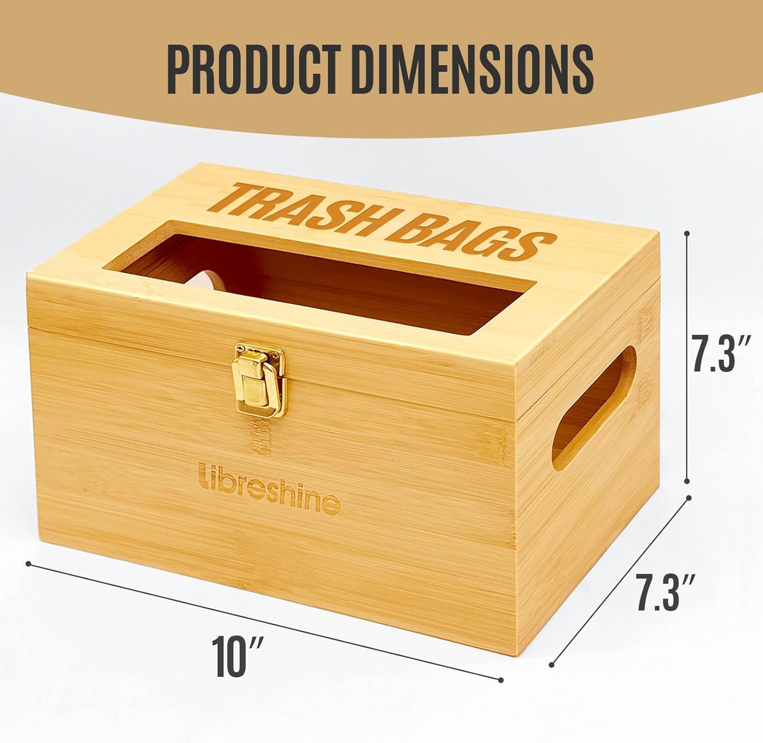 Libreshine Extra Large Bamboo Trash Bag Dispenser Holder for Tall Kitchen Bags, Fits Costco Jumbo Rolls, 13–33 Gallon Garbage Bag Organizer for Pantry, Under Sink/Wall/Cabinet/Freestanding Mount