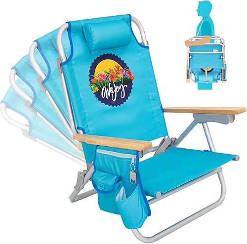 Miniatura 12 de #WEJOY Silla de Playa para Adultos, Posición Reclinable Ajustable, Se Recuesta Completamente, Ligera, Plegable, Portátil, Silla de Aluminio con #C