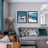 Vista 7 de VCK Paquete de 4 marcos para póster de 16 x 20 pulgadas, de madera maciza negra con veta de madera exclusiva, marco de galería de pared