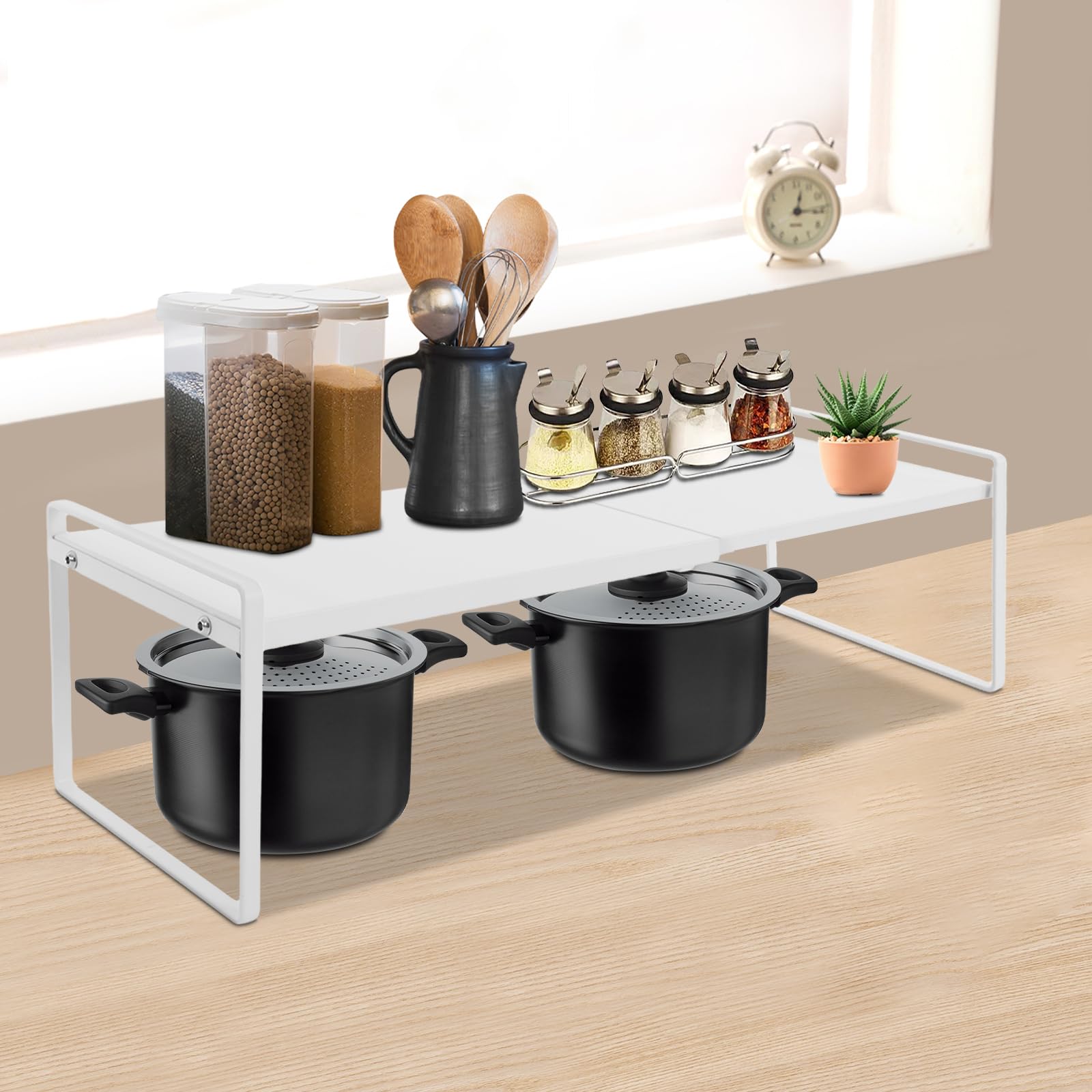 Armadio espandibile, pieghevole da cucina, portaspezie, organizer per stoviglie e forniture, organizer da cucina impilabile per più spazio di appoggio