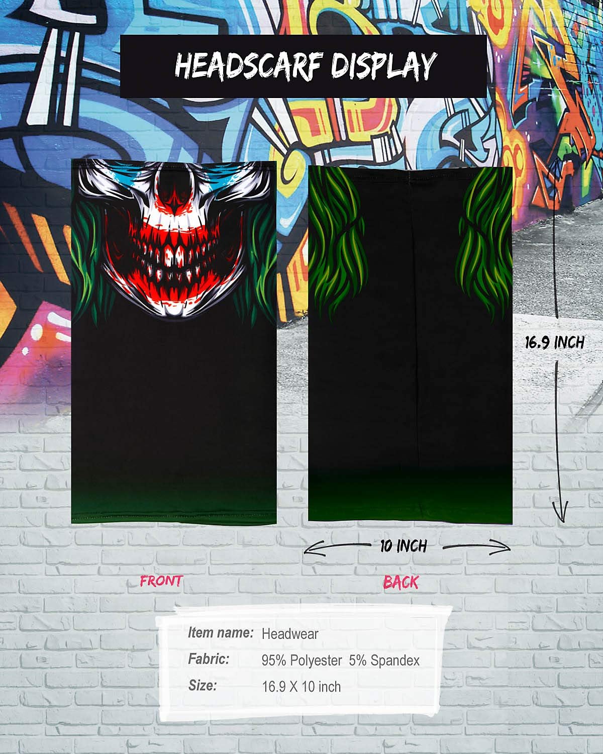 Halloween Mask Creative 3D Skull Face Mask Cooling Scarf Neck Gaiter Bandana Artistic Balaclava