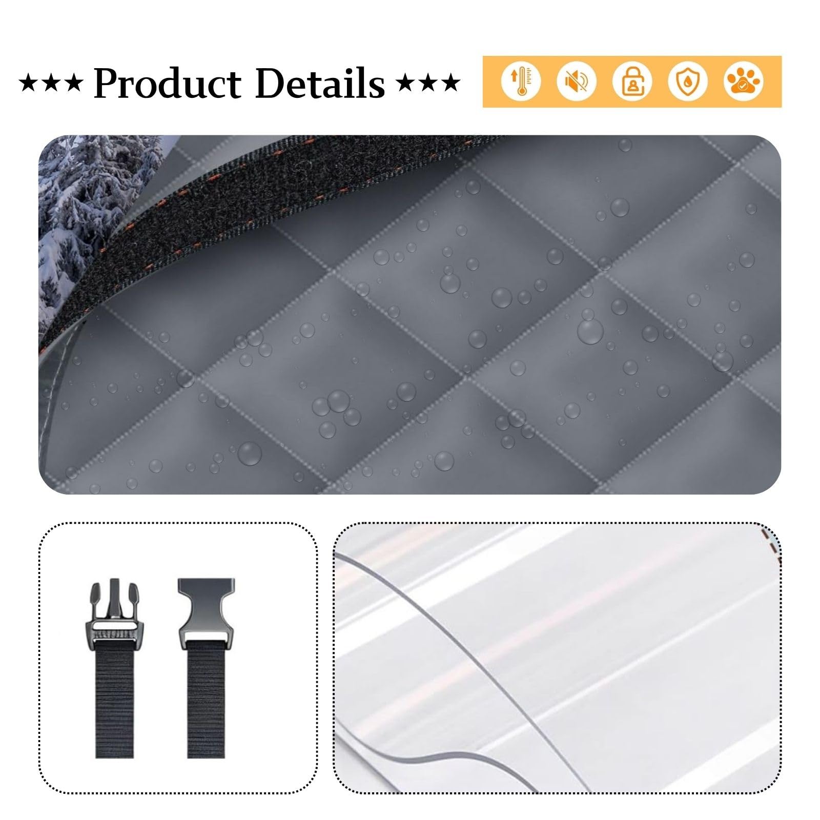 Rideau Thermique Isolant Anti Froid en d'hiver Pas de Perçage Nécessaire Rideau occultant 120X180cm Thermiques isolants Anti Froid Convient pour la Cuisine(39x98in/100x250cm)