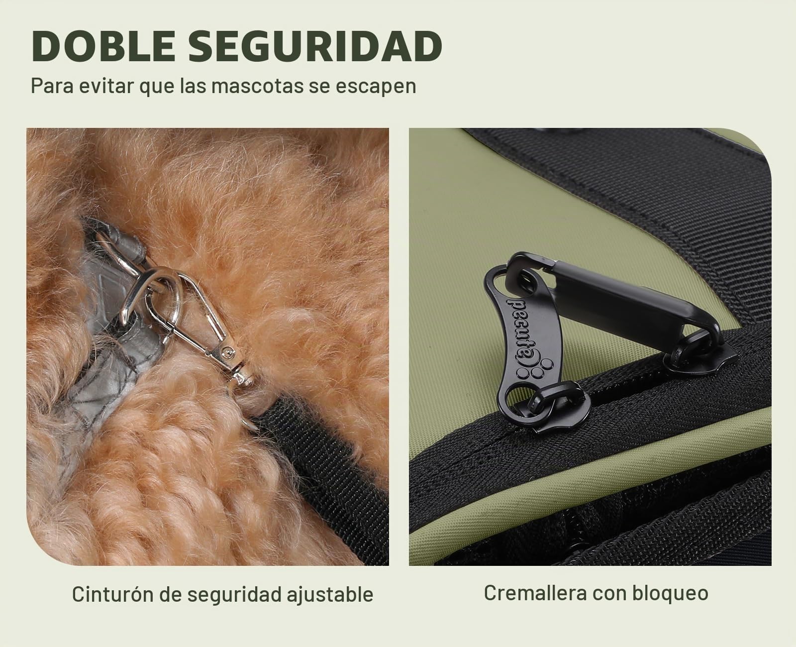 Pecute Mochilas para Gatos ensanchadas < 6 kg, Bolsas de Transporte para Perros, Asiento de Coche para Perros, estables seguras, Transpirables para Senderismo al Aire Libre, Viajes en Coche