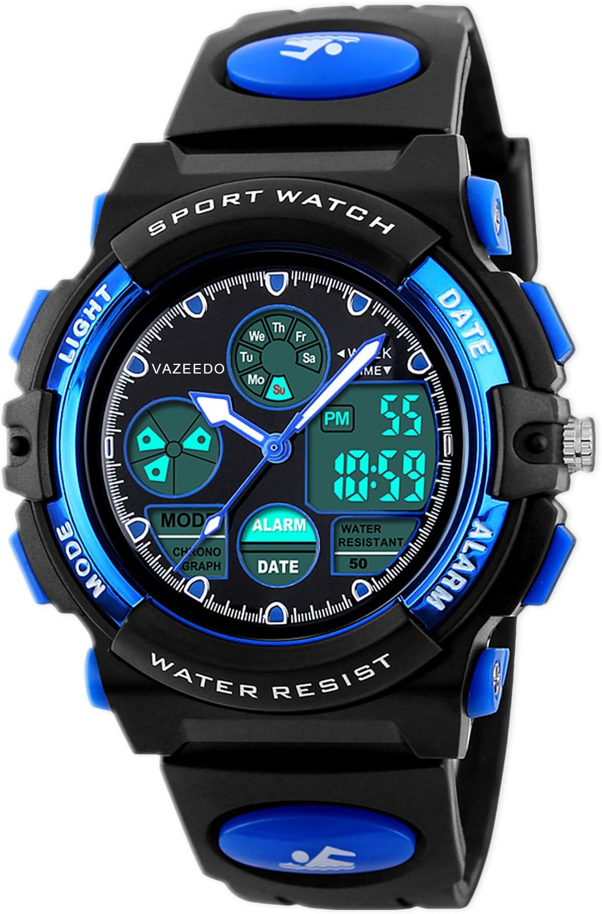 VAZEEDO Digital Watches for Kids Boys 50M Waterproof Outdoor Sports