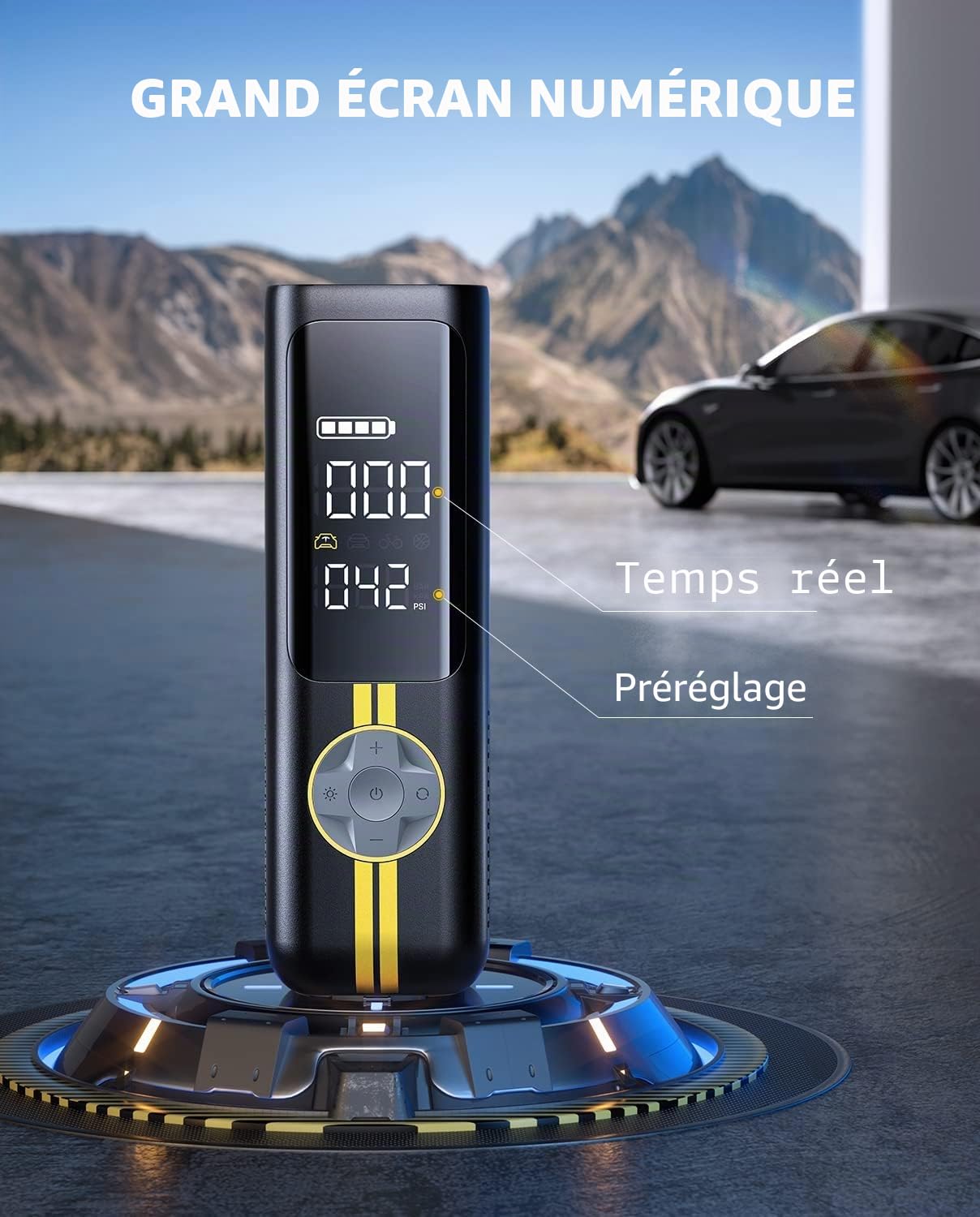 Fanttik X8 APEX EV Gonfleur de pneu portable, gonflage 2 fois plus rapide, compresseur d'air sans fil 150PSI avec batterie puissante, gonfleur à main pour voitures électriques, voitures, motos, vélos
