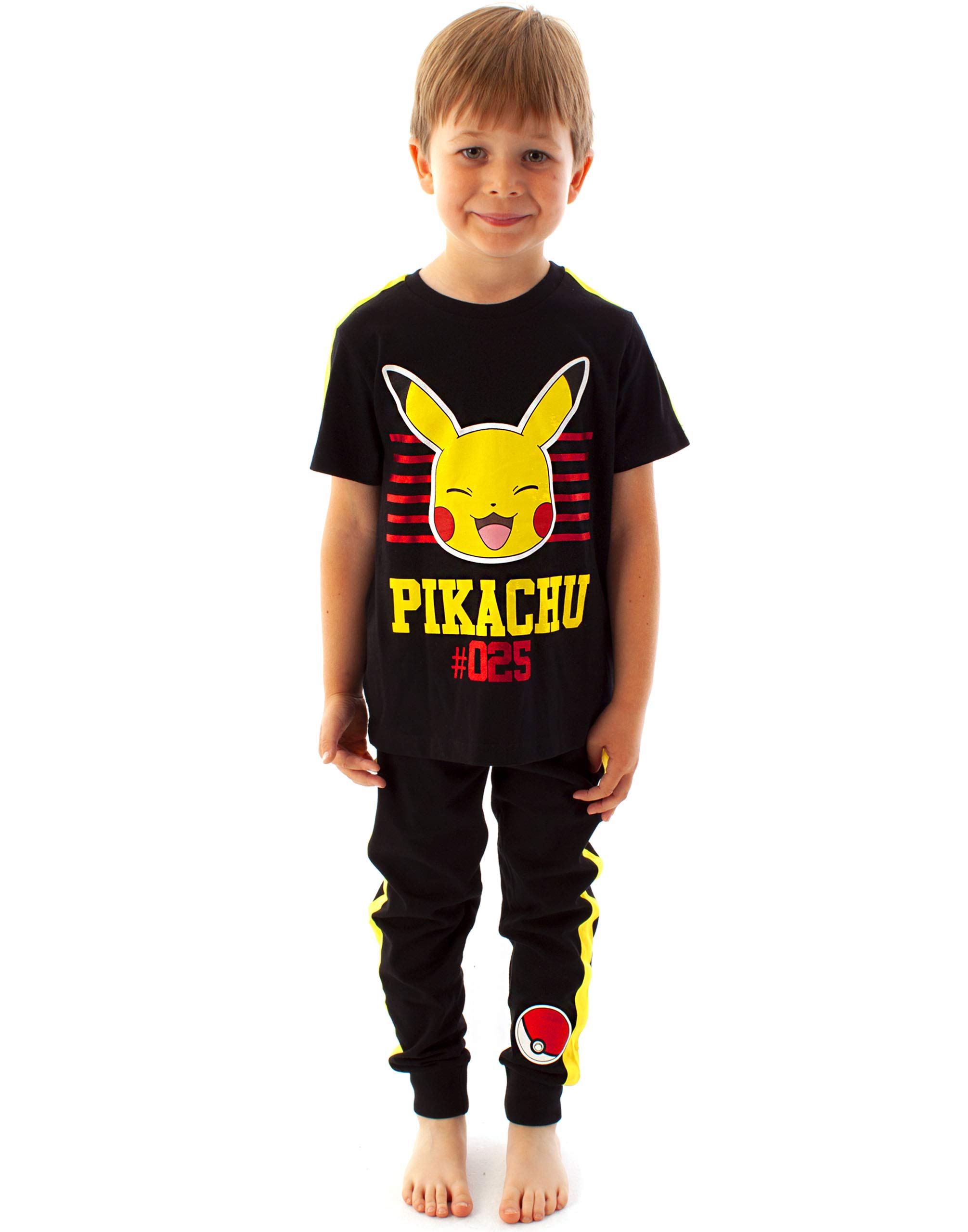 PokémonPikachu Pyjamas For Boys | Kids Short Sleeve Pikachu T-Shirt & Pokeball Bottoms PJ’s Set | Children’s Sleepwear Gamer Gift
