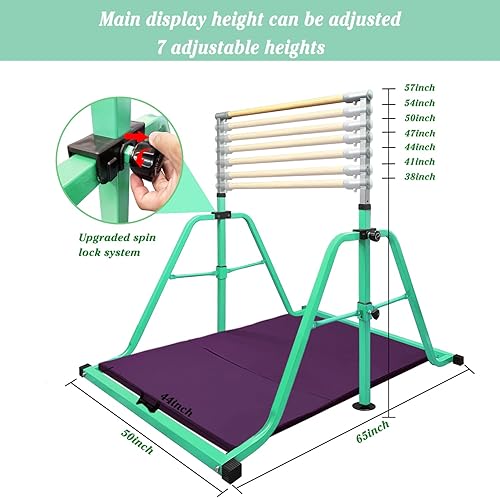 Miniatura 3 de Barra de gimnasia plegable y movible, barra horizontal para niños y niñas, equipo de gimnasio que no se tambalea para el hogar en interiores, altura