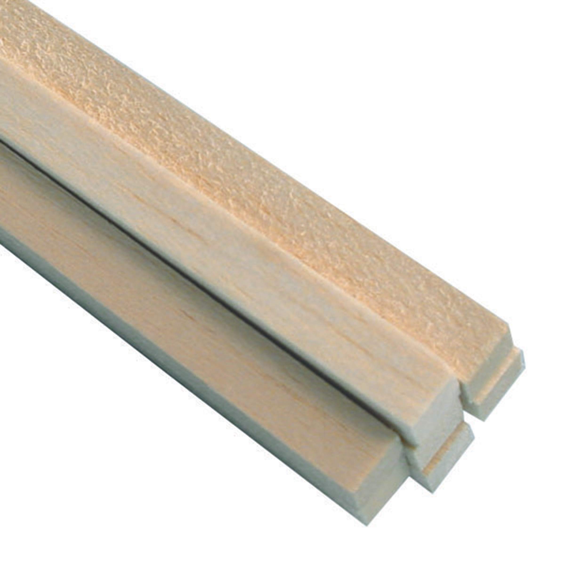 Saunders Midwest Balsa Wood Strip, 36" x 3/8" x 3/8" - Pack of 6