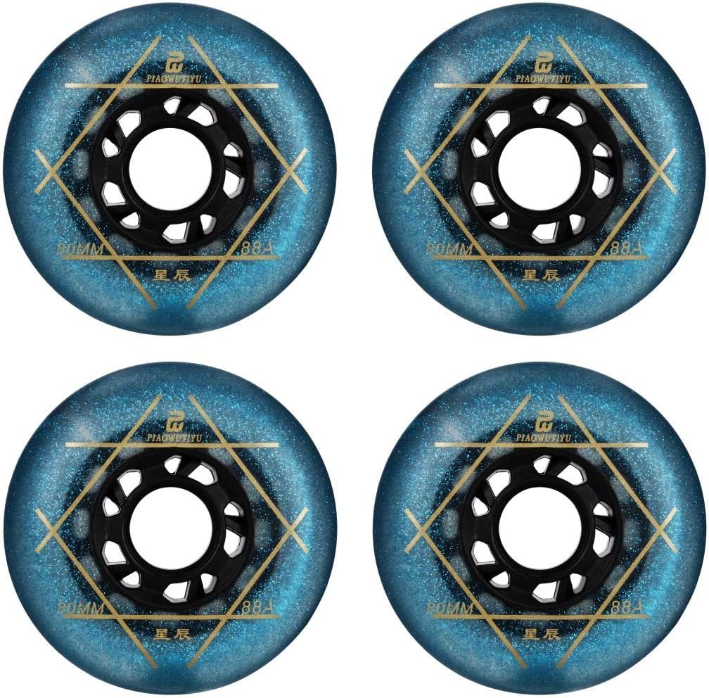 88A PU Wear Resist Sliding FSK Inline Roller Skate Replacement Wheels Without Bearings (Pack of 4) 72mm 76mm 80mm for Inline Skate Wave Board Caster Board Street Surf
