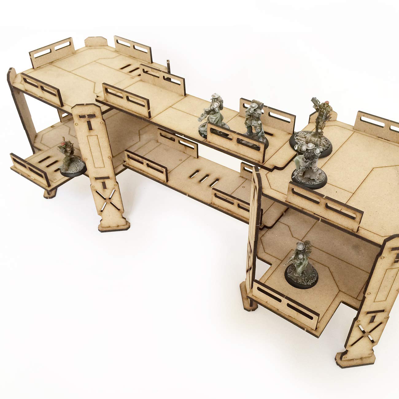 PWORK WARGAMES Urban Ruins 02 - Set di Elementi scenici di Città in rovina per Miniature in Scala 28mm/35mm - Tabletop Miniatures wargame 3D Scenery Terrain - MDF 3mm