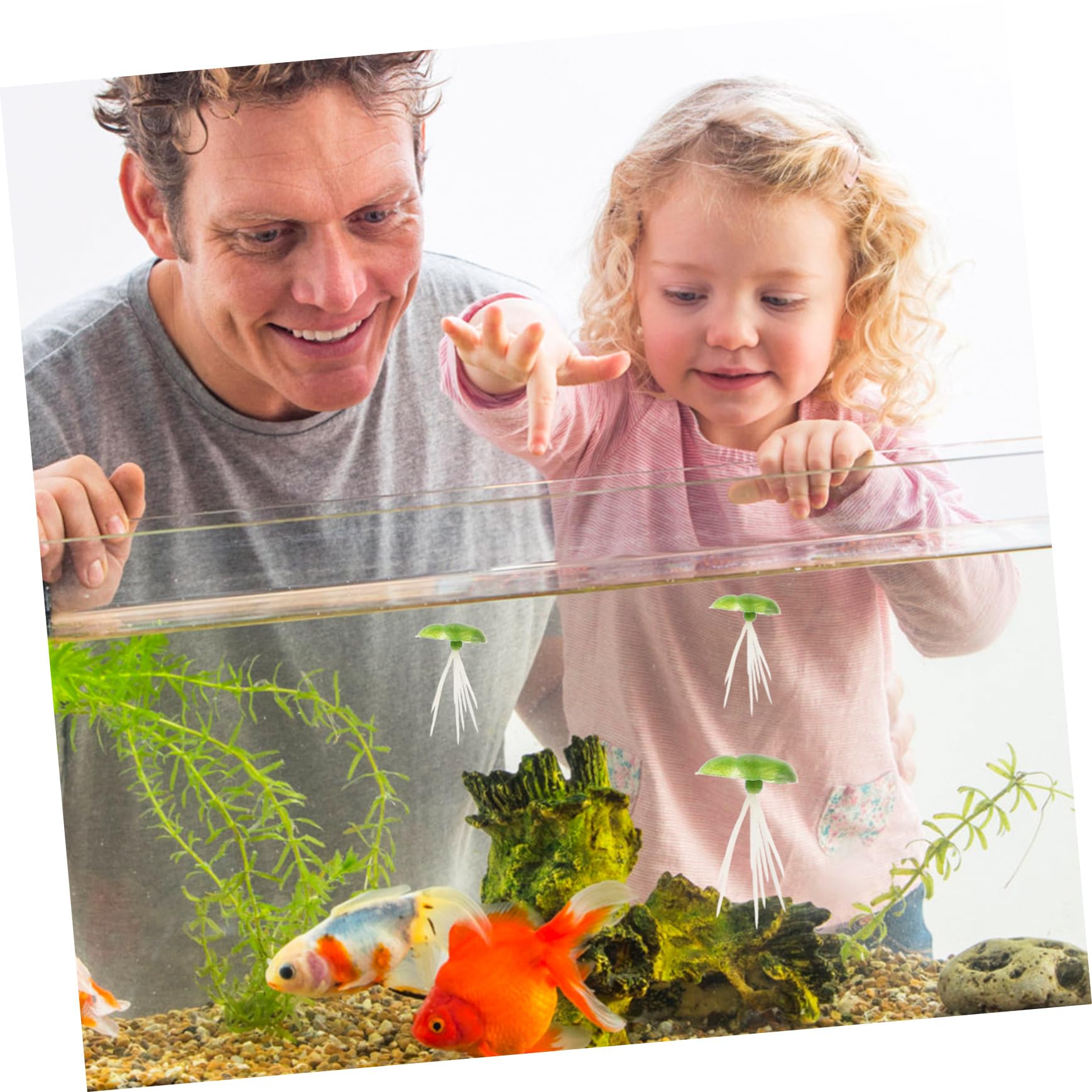 Ciieeo 4 Juegos Hoja de Loto de lenteja de Agua simulada Decoraciones de Acuario Plantas Artificiales Aqua Plant decoración pecera Plantas de Peces Betta Hierba de cría de Peces páginas