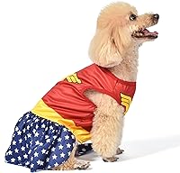 Vista 4 de DC Comics Disfraz de perro de la Mujer Maravilla XS El mejor disfraz de Halloween de la Mujer Maravilla de DC Comics para perros extra pequeños
