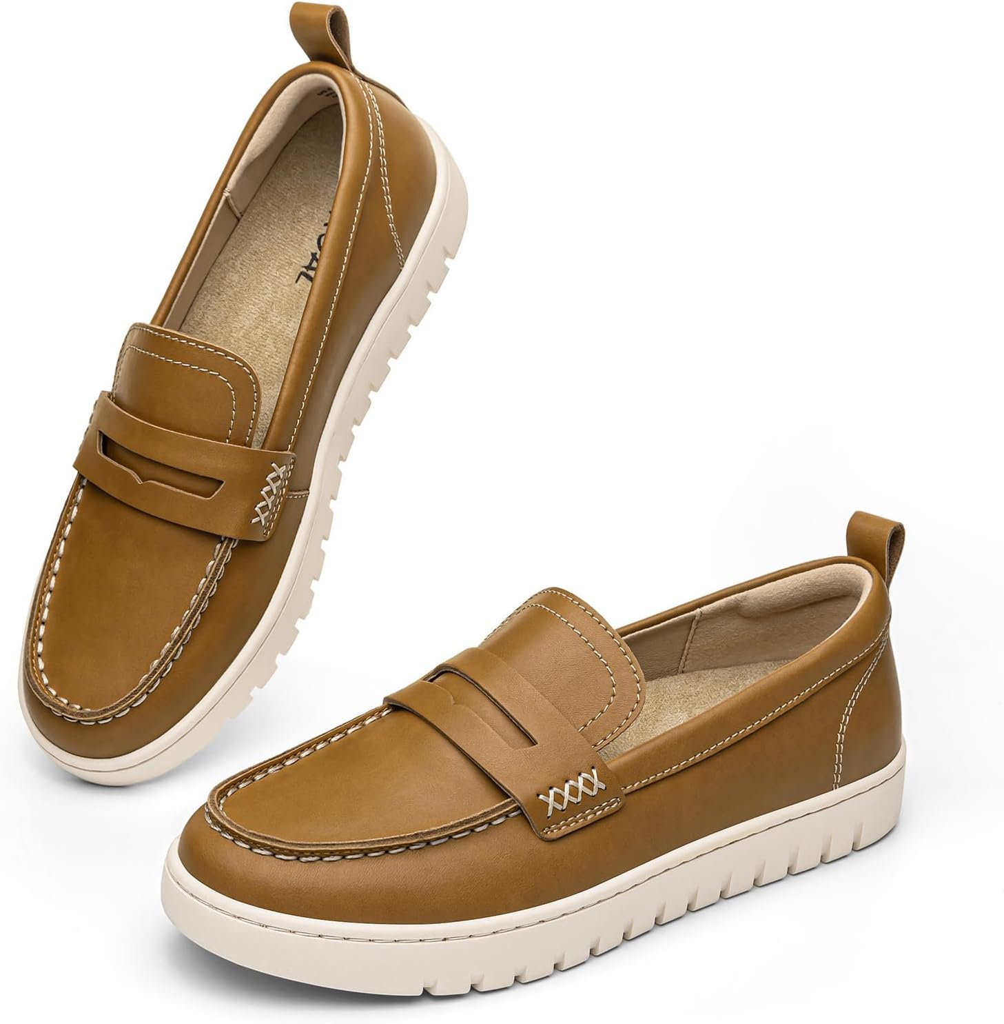 KORDAL Women's Comfortable Classic Penny Loafers Leather Sneakers Casual Slip On Dress Shoes Office Work Everyday Walking Flats Driving Shoes for Women - Image 7