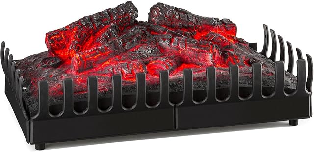 Klarstein Kamini FX fireplace inserts - electric fire insert, electric fireplace inserts, 1000/2000W, 2W LED, No Soots, Easy Cleaning, Heat Function, Flame Illusion, 24x45x18 cm, Black