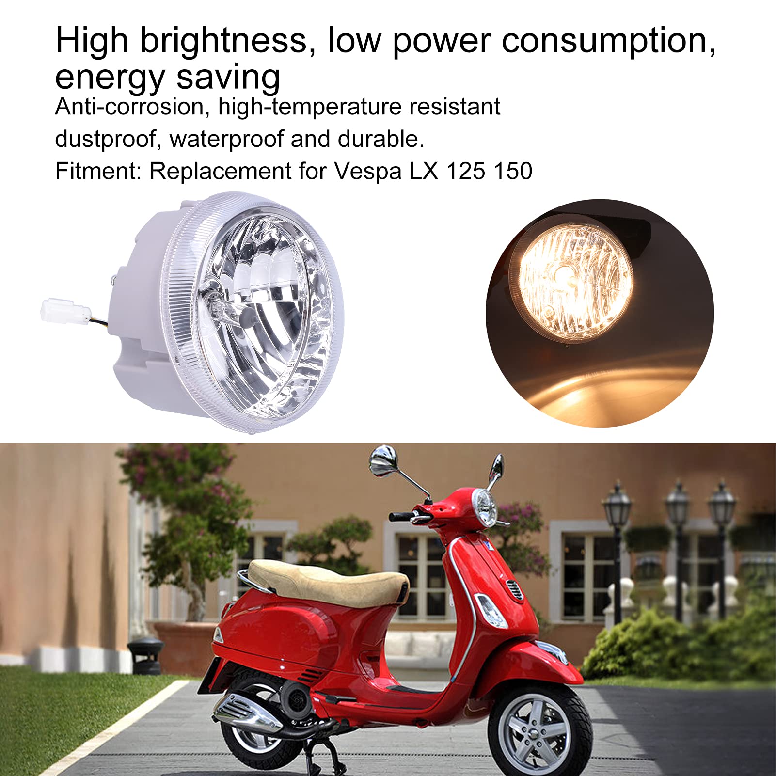 Amazon | オートバイのヘッドランプランニングヘッドライトフロント