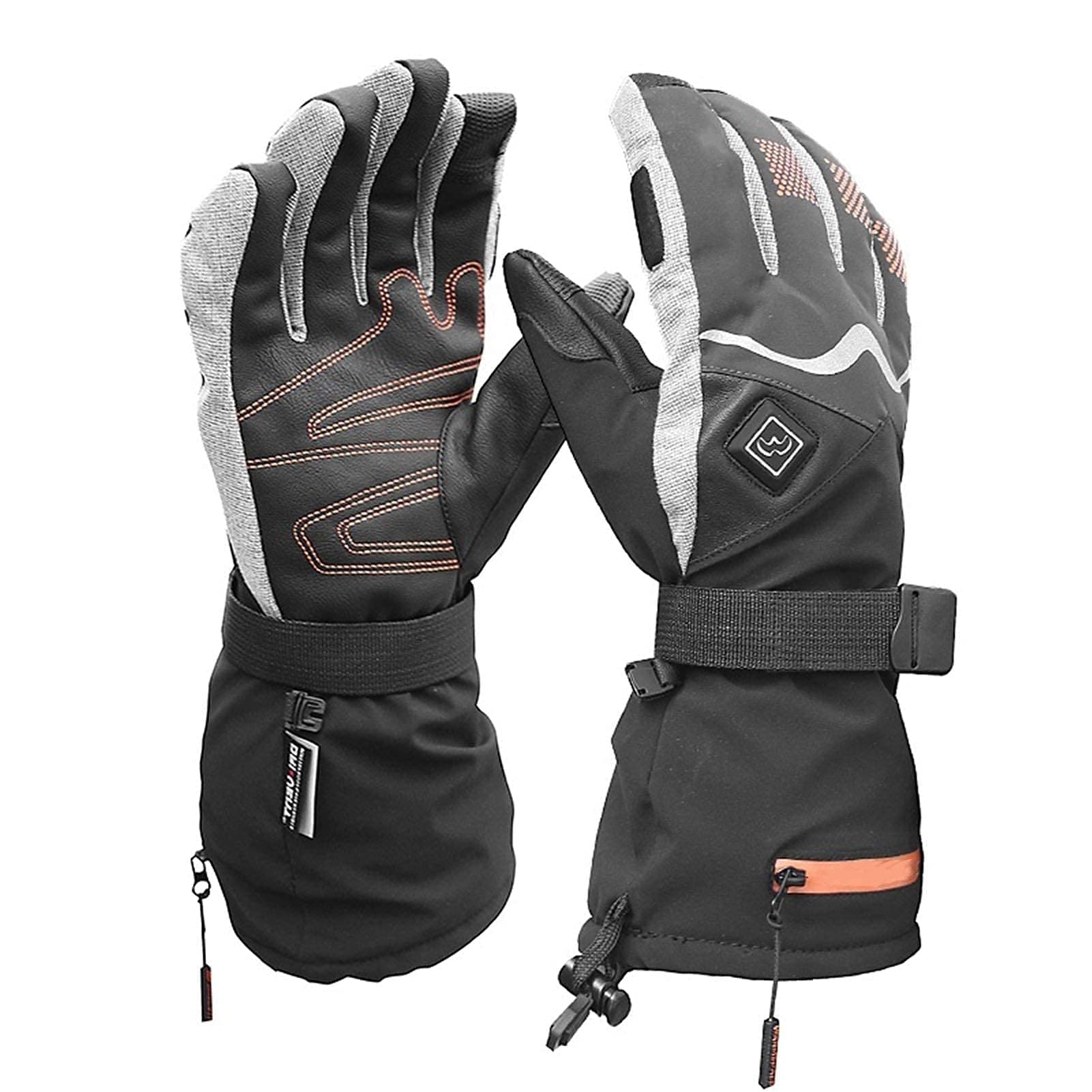 Guanti Riscaldati, Guanti Riscaldati Elettrici Intelligenti Guanti da Sci Riscaldati Ricaricabili Impermeabili Caldi Invernali con Batteria al Litio (Color : Black, Size : Medium)