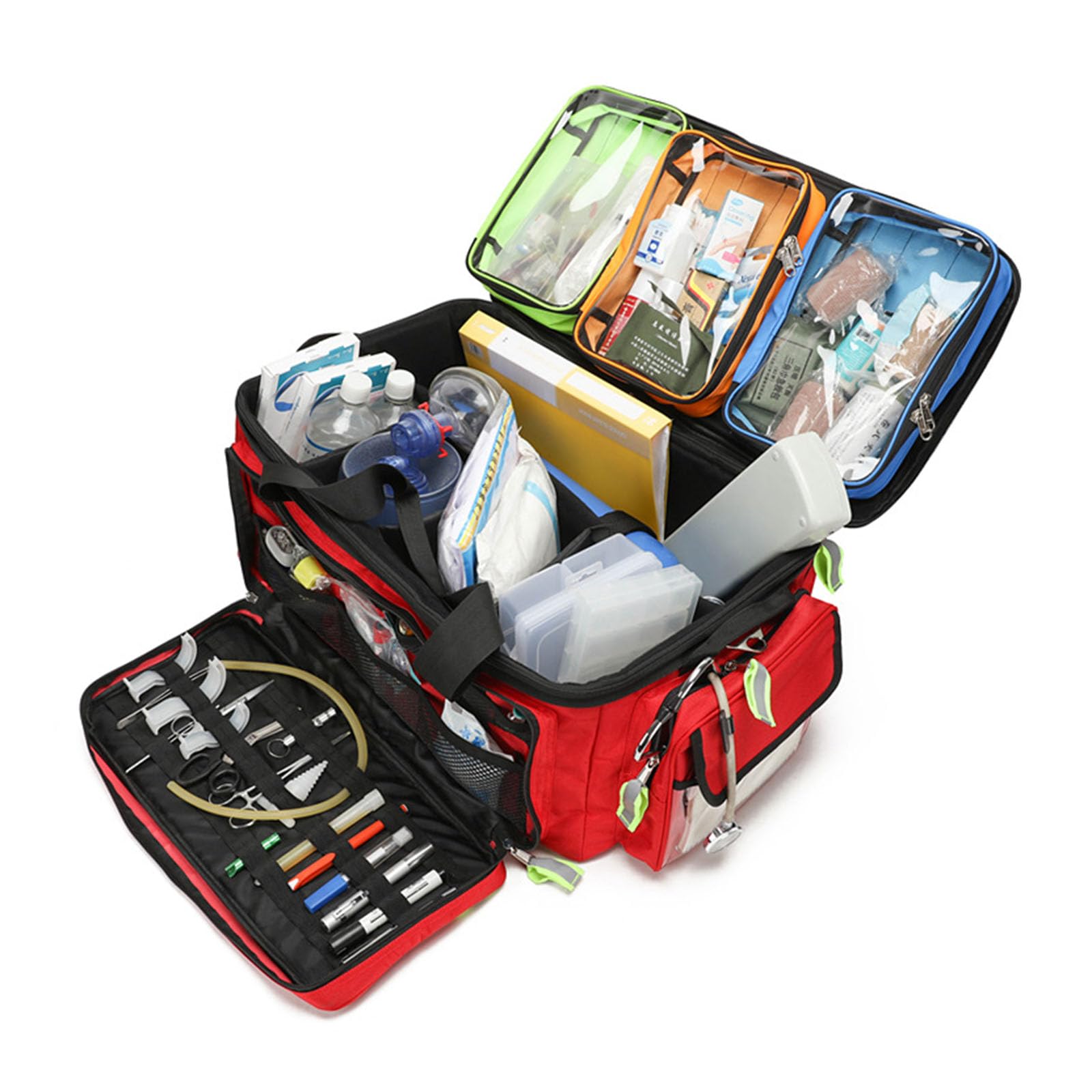Trolley di grande capacità, kit di primo soccorso, borsa traumatologica professionale per sopravvivenza di emergenza, zaino medico multifunzionale