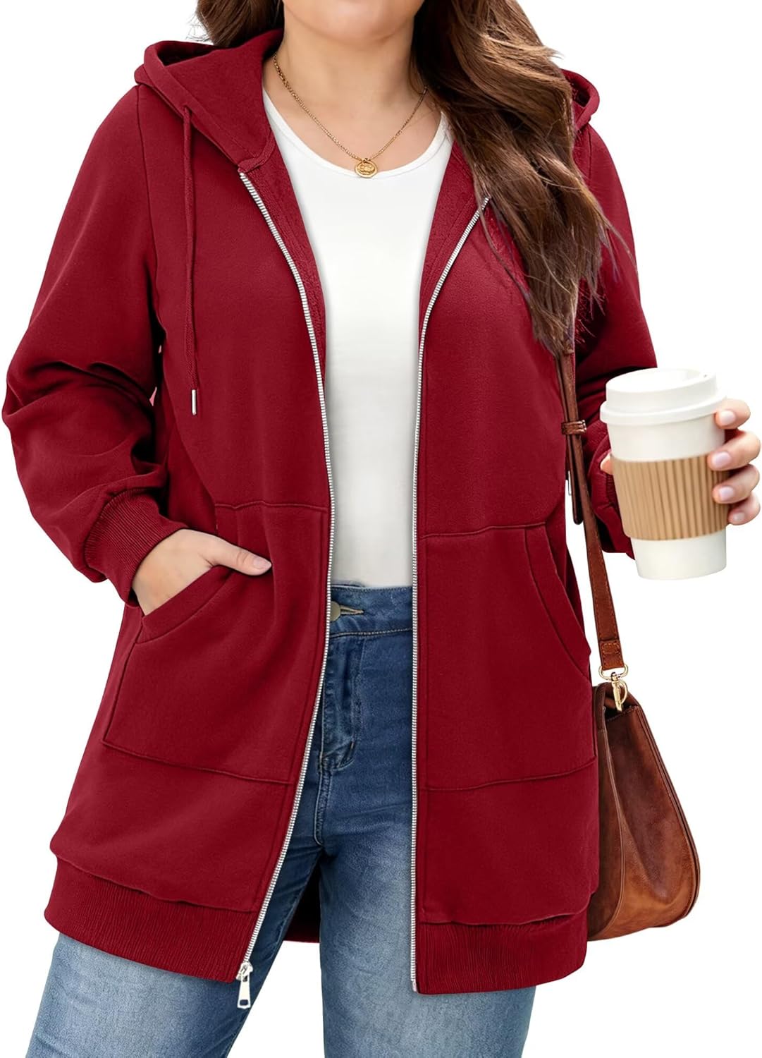 StunShow Womens Plus Size Hoodies Zip Up Oversized Y2k Drawstring Sweatshirt Casual 2025 Fleece Jacket with Pocket