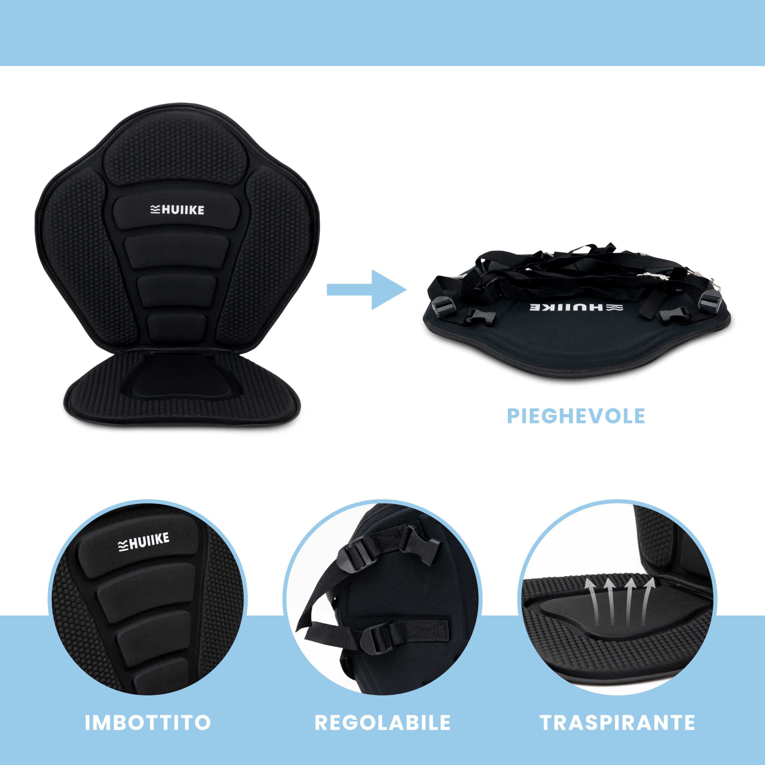 Accessori Sport Acquatici Sedili Kayak Imbottiti 2 Pezzi - Traspiranti Con Zaino, Per SUP E Canoa Kayak 2 Posti