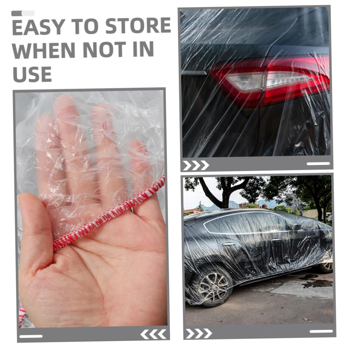 PartyKindom Car Body Cover Vehicle Rain Cover Fit Outdoor Protector for Weather Conditions for Garage and Camping Use — view 7
