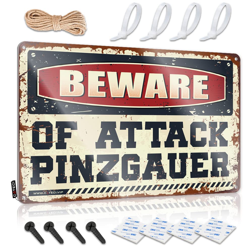 STWNVOITV Tin Bar Signs Beware Of Attack Pinzgauer Tin Sign Vintage Decor Tin Signs Warning(30X40CM)