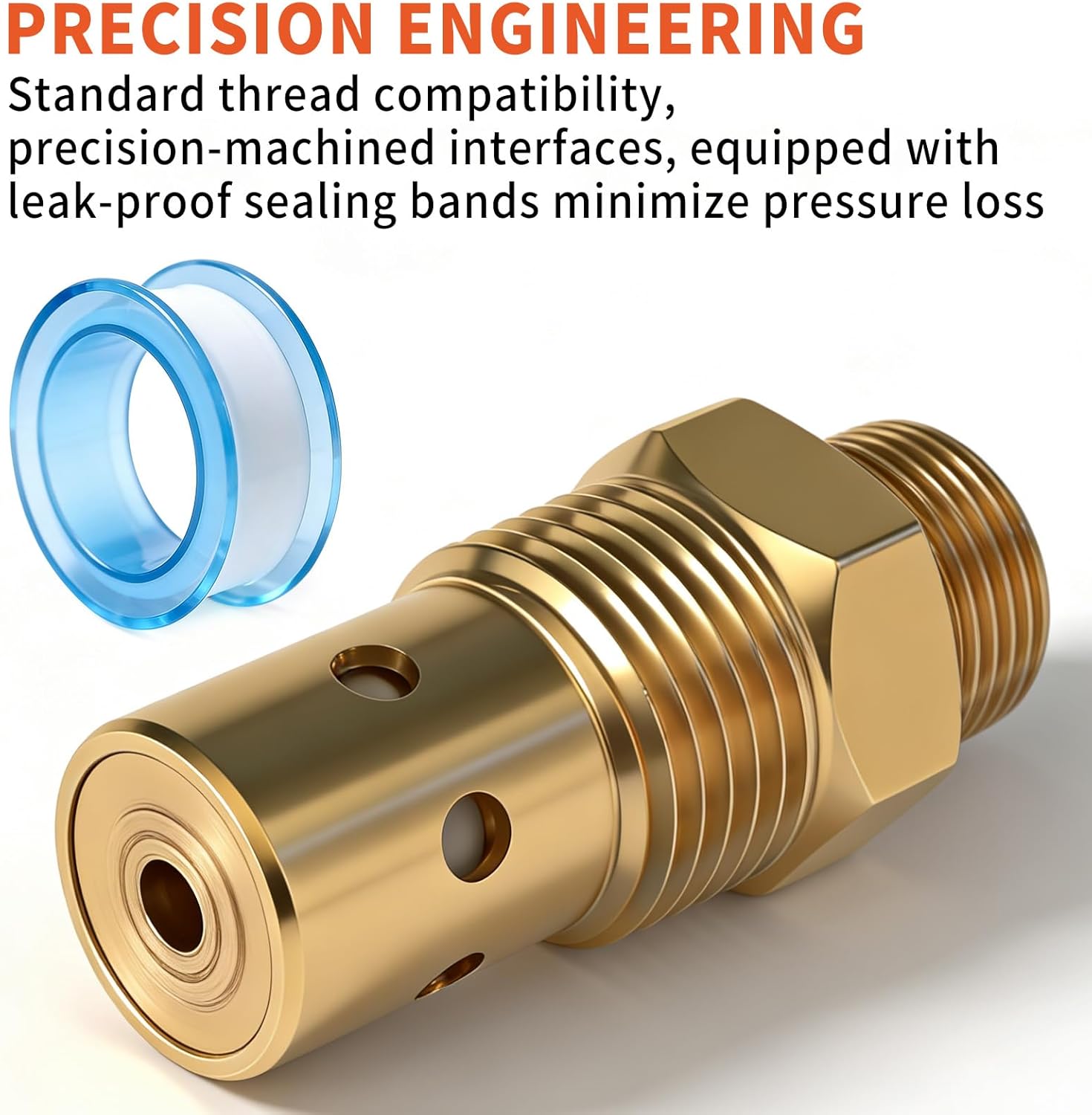 CAC-437-2 Air Compressor Check Valve 1/2 NPT 1/2 CFPC Brass Fittings for DeVilbiss Craftsman 5HP IRL6560V IRL5G20 5E60VAD