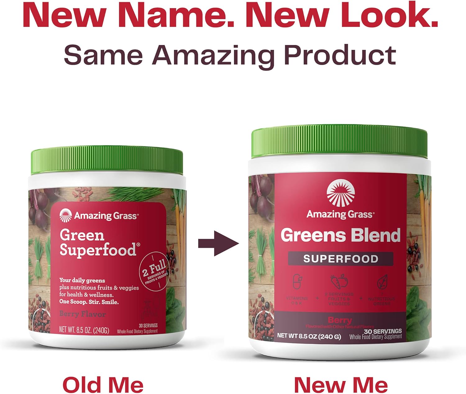 Amazing Grass Greens Blend Superfood: Super Greens Powder with Spirulina, Chlorella, Beet Root Powder, Digestive Enzymes & Probiotics, Berry, 30 Servings (Packaging May Vary) : John Son: Health & Household