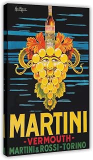 Alcohol Kitchen Retro Drinks Poster for Room Aesthetics Canvas Wall Art Print Frame 12x18inch