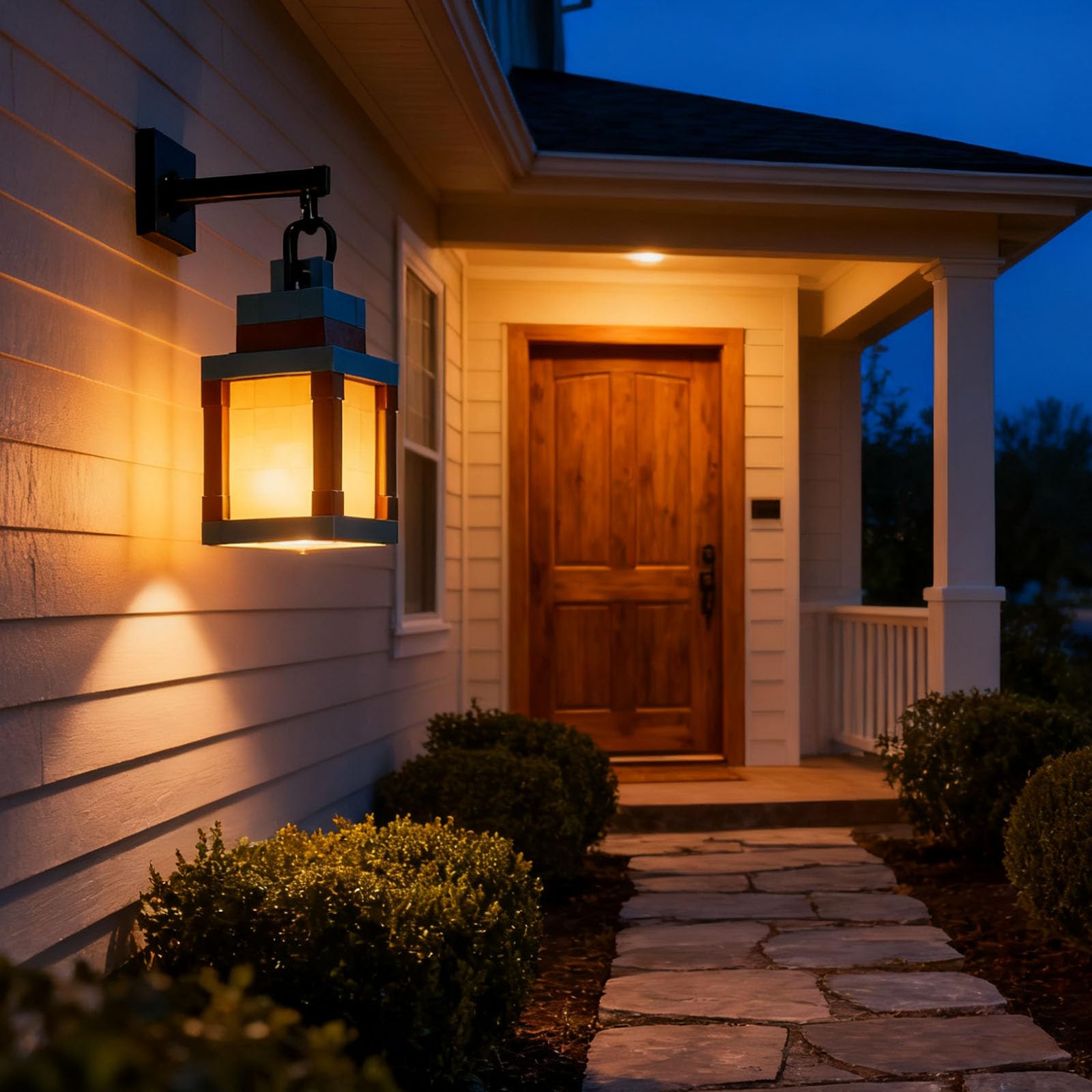 2-in-1 Hangable Handheld Carry Modes LED Pixelated Night Light Lantern 16-Color Mood Lamp with Remote Control Touch Switch — view 2