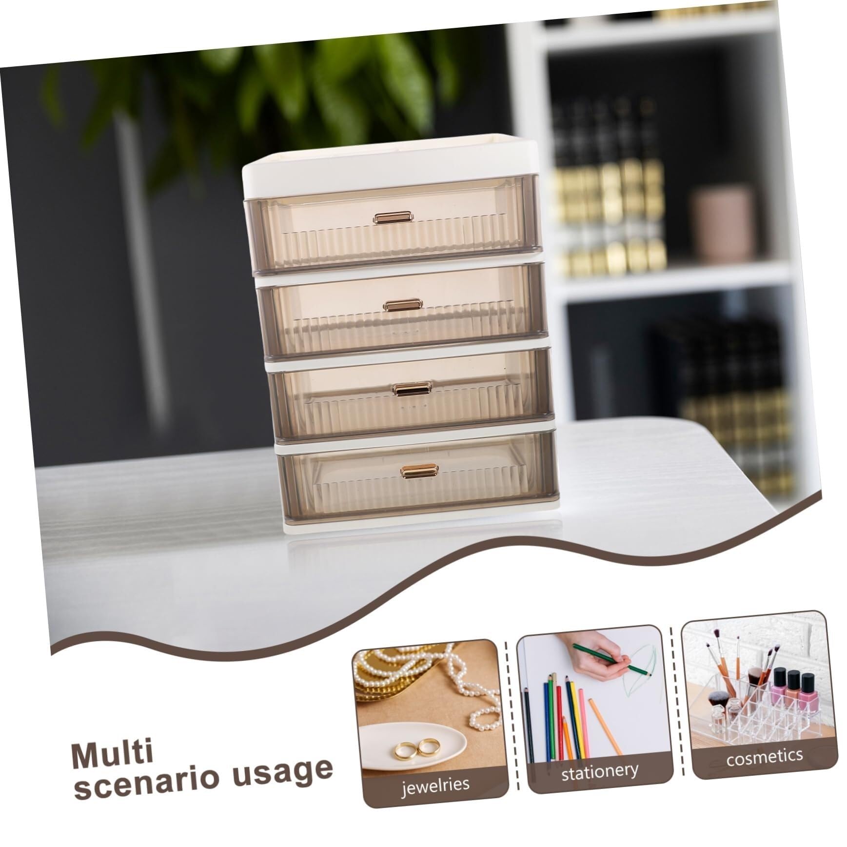 Organizer Da Scrivania Multifunzione Con Cassetti, Contenitore Trasparente For Cancelleria, Cosmetici E Accessori, Salvaspazio E Pratico For Riporre Gli Oggetti Sulla Scrivania.
