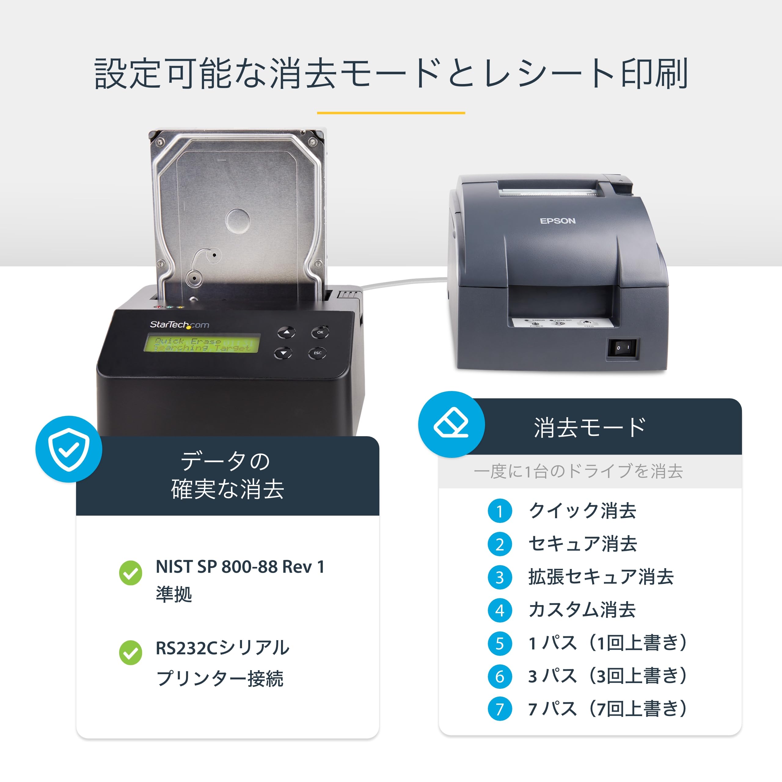 Amazon.co.jp: StarTech.com HDD/SSDスタンド／データ消去専用／PC不要
