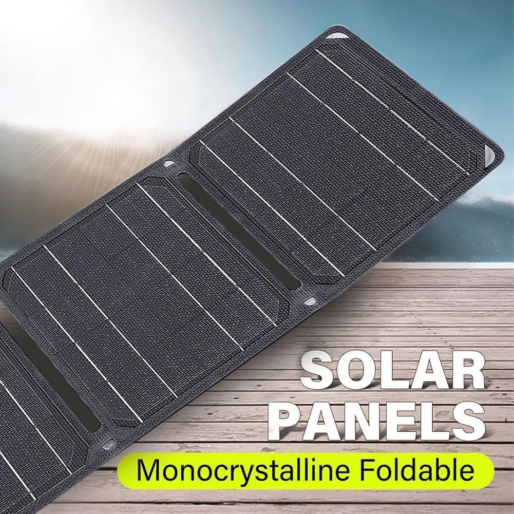Panneau monocristallin 5 V, pliable, portable, panneau photovoltaïque, alimentation hors réseau pour camping-car, abri de jardin, caravane (2 plis)