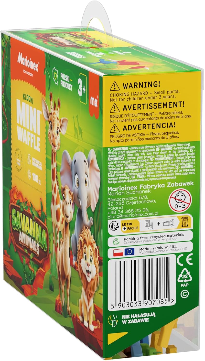 Marioinex Mini Waffle Animals Savannah - 100 Pieces Blocks