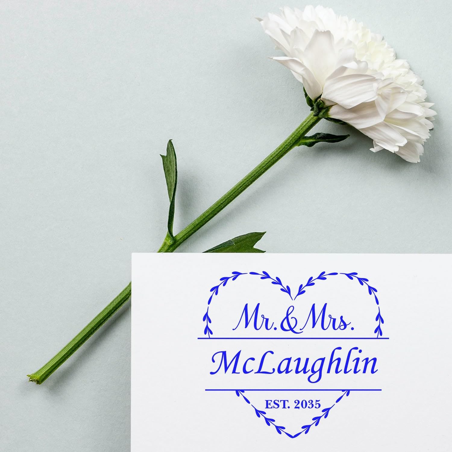 Custom Wedding Couples Self-Inking Stamp by Loving Alliance | Modern Stamp for Wedding Invitations, Save The Dates & Thank You Cards | Customized Monogram Stamper 1-5/8" Square | Elegant Design