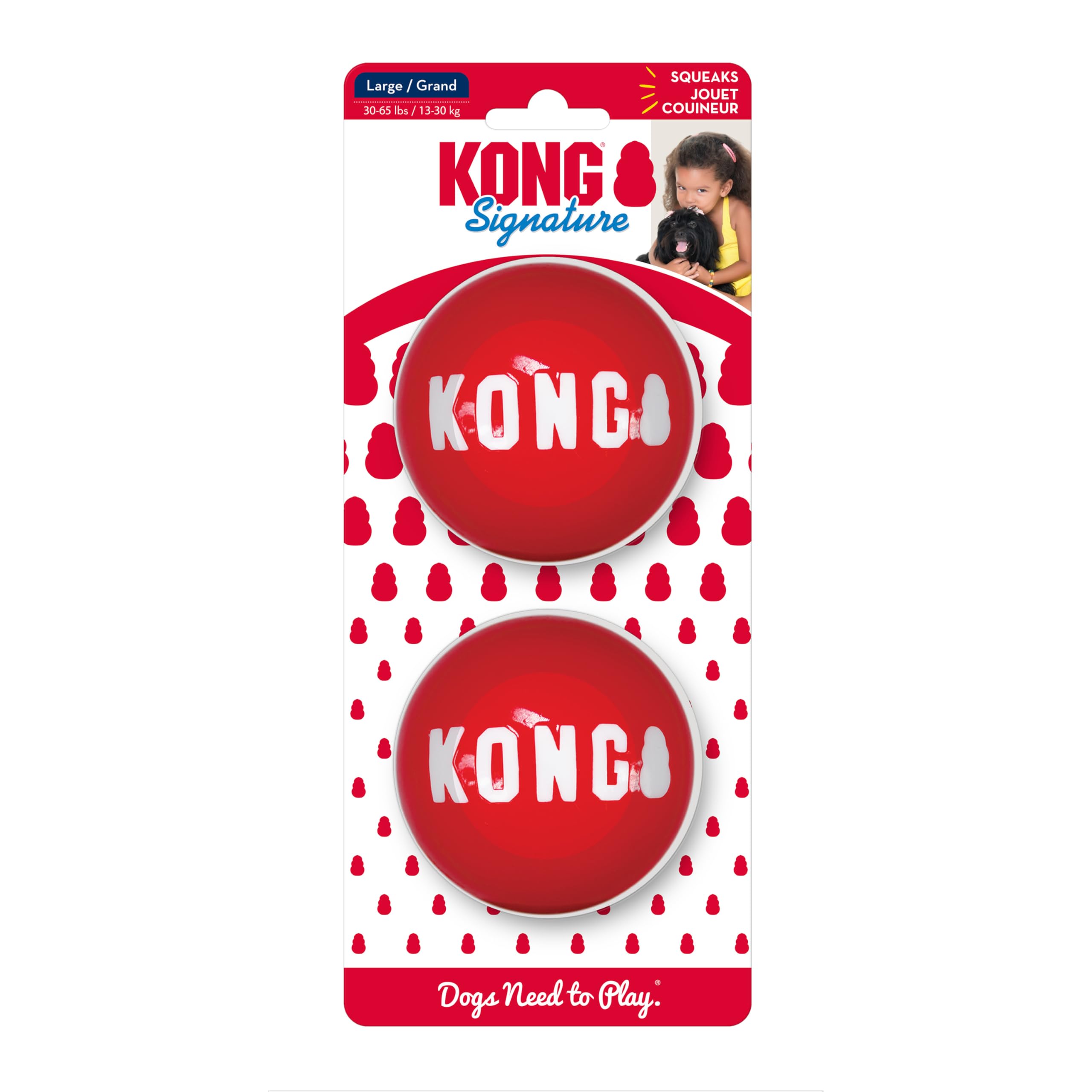 KONG - Signature Balls - 2 Pack Durable Ball for Chasing and Retrieving - for Large Dogs