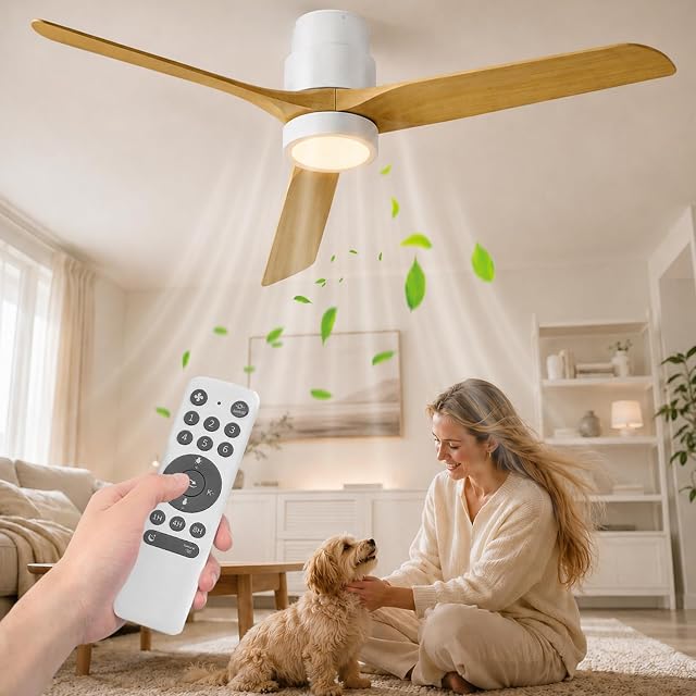 Ateroll 132 cm Ceiling Fans with Lights and Remote Contro…
