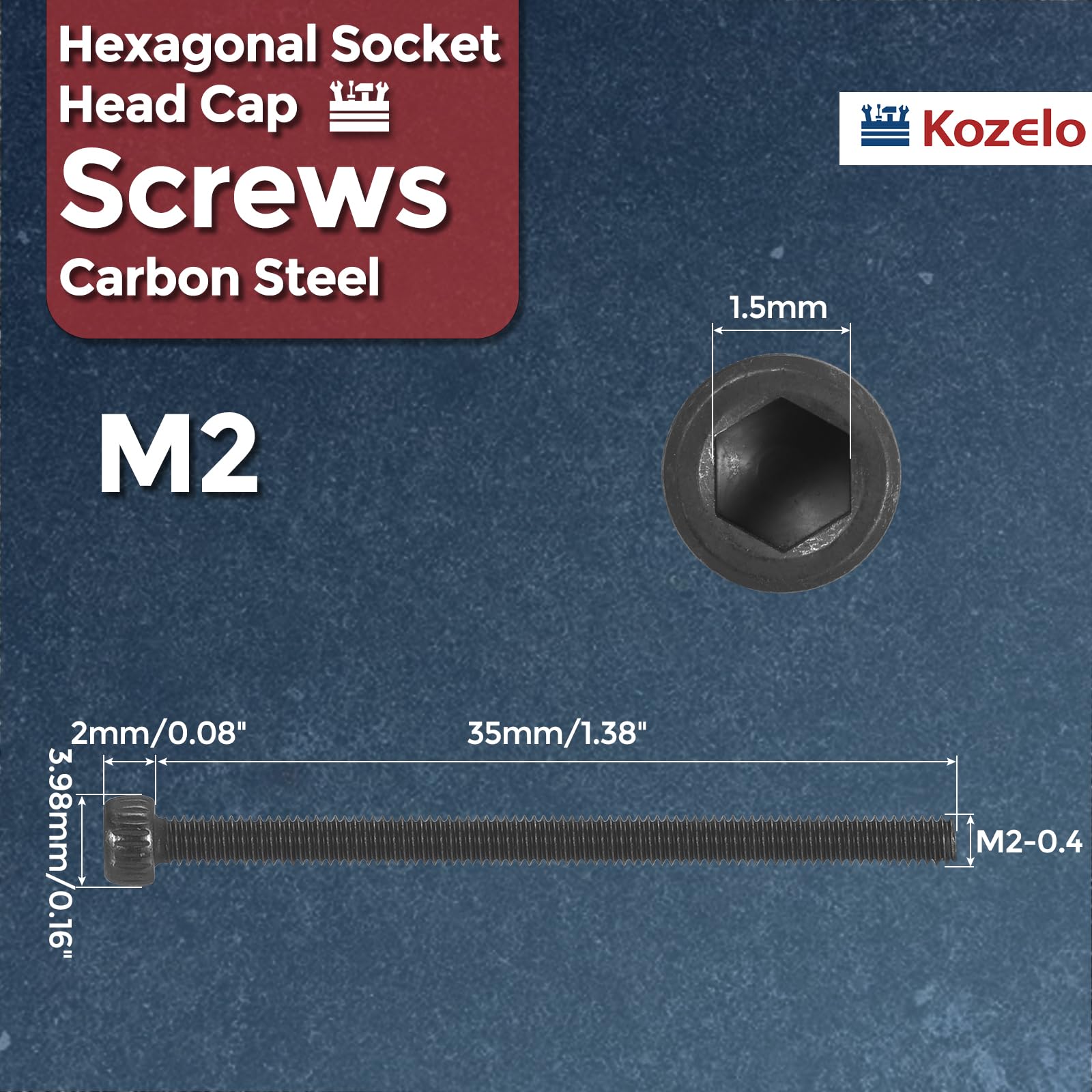 Kozelo 50pcs Socket Head Cap Screws - Image 2