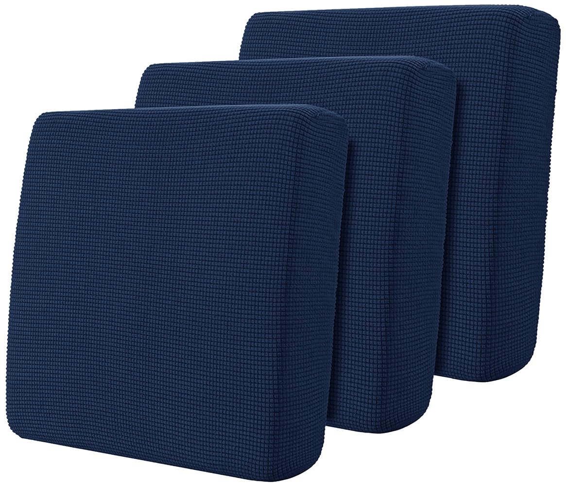 Hokway Stretch Couch Cushion Covers, 3 Piece Individual Sofa Cushion Slipcovers，Jacquard Sofa Seat Slipcover Set, Non-Slip Protector for Cushion (