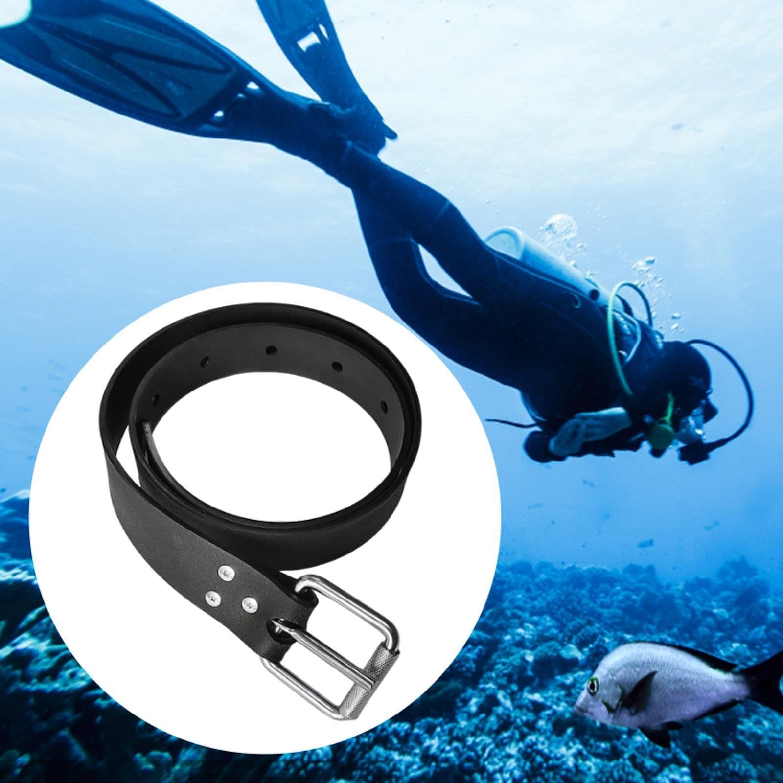 LOVIVER Ceinture de plombs de plongée réglable avec Boucle en Acier Inoxydable, 130 cm de Long, en Silicone, Portable, à dégagement Rapide, pour l'apnée