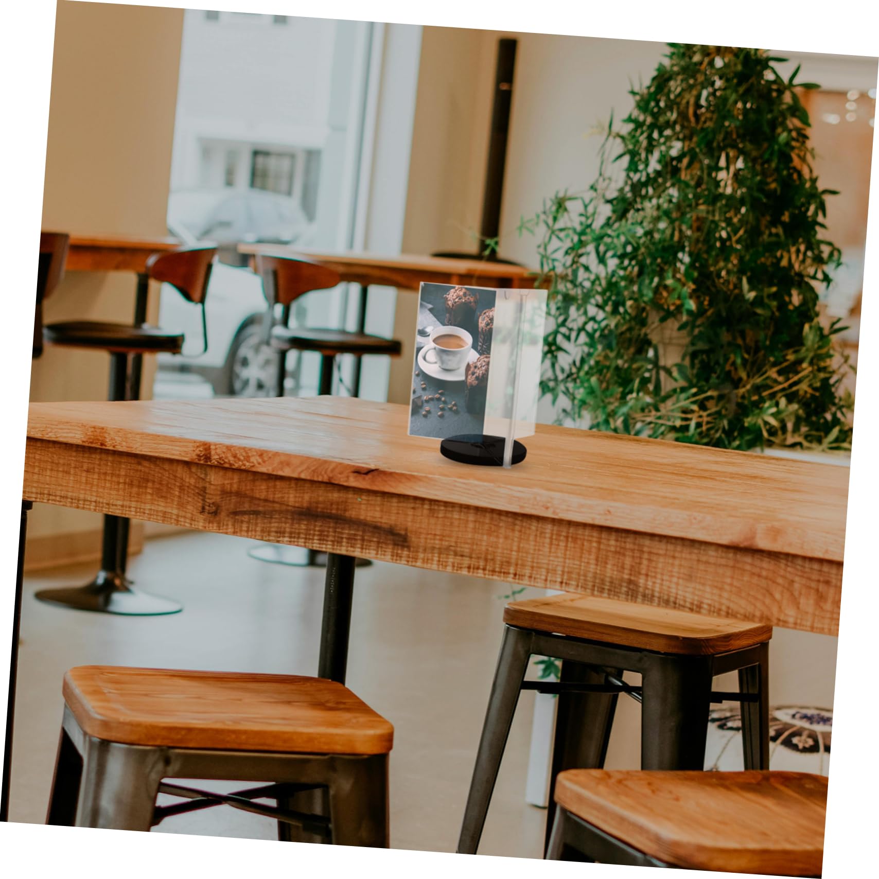 STOBOK 3piezas Soporte De Menú Acrílico Multi- Para Exhibición De Menús Carteles De Mesa Con Base Restaurantes