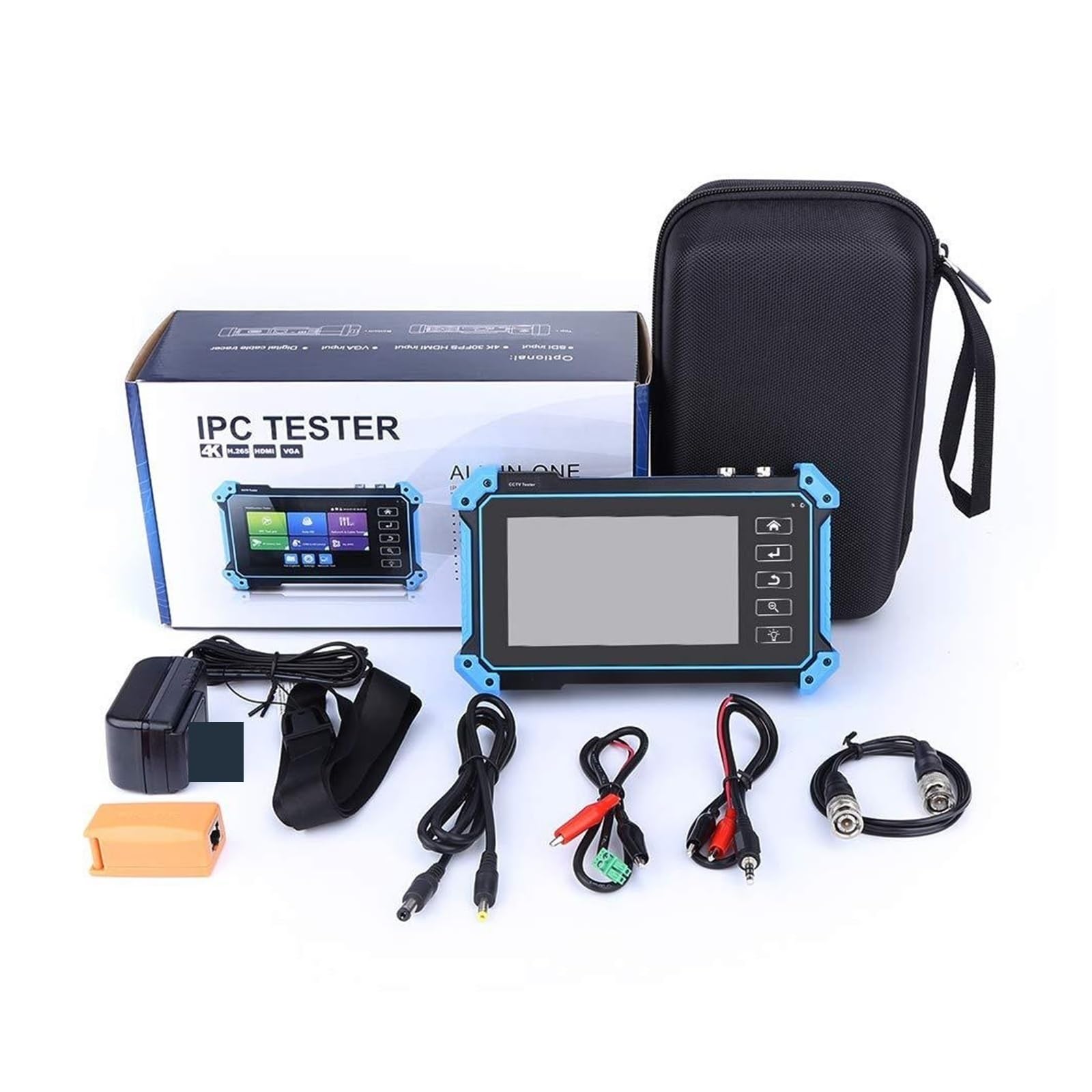 Tester CCTV, Telecamera IP CCTV Tester AHD CVI TVI SDI 5 Pollici Touch 4K VGA Ingresso Sicurezza Poe IPC Tester Cftv Mini Monitor Portatile Tester(IPC-1910 Plus)